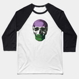 Gender Queer Skull Baseball T-Shirt